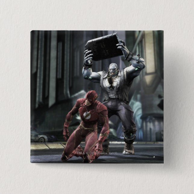 Badge Carré 5 Cm Capture d'écran : Flash vs Grundy (Devant)