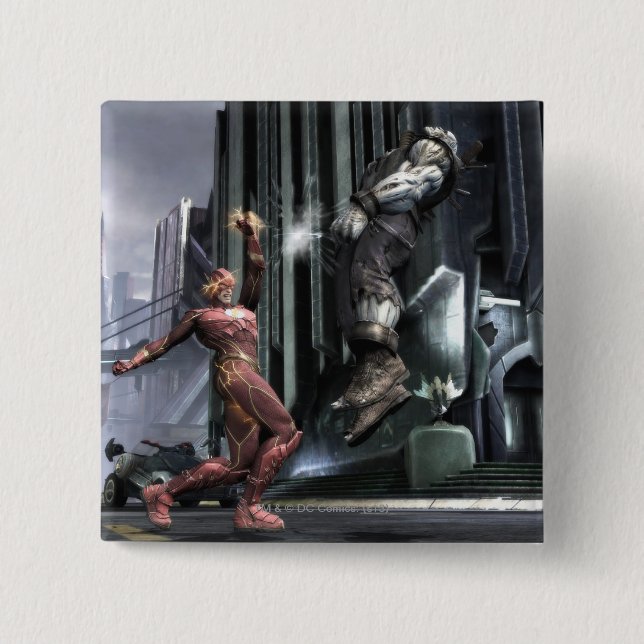 Badge Carré 5 Cm Capture d'écran : Flash vs Grundy 3 (Devant)