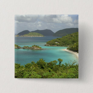 Badge Carré 5 Cm Caraïbes, Îles Vierges américaines, St. John, Trun