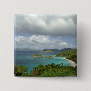 Badge Carré 5 Cm Caraïbes, Îles Vierges américaines, St. John, Trun