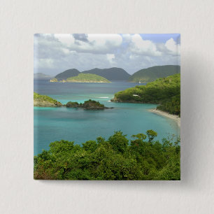 Badge Carré 5 Cm Caraïbes, îles Vierges américaines, St. John, Trun