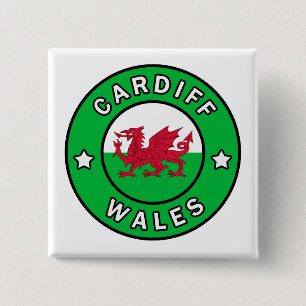 Badge Carré 5 Cm Cardiff Wales