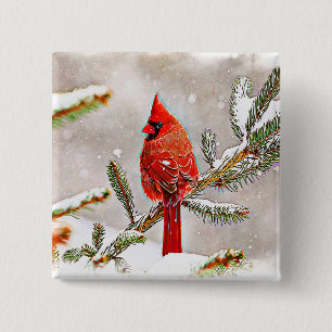 Badge Carré 5 Cm Cardinal dans un pin