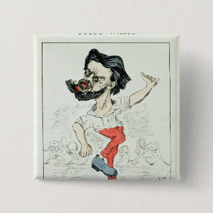 Badge Carré 5 Cm Caricature de Jules Valles