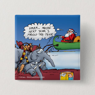 Badge Carré 5 Cm Caricature de vacances de Santas Elephants