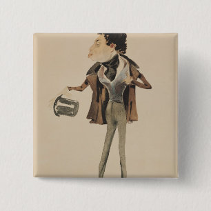 Badge Carré 5 Cm Caricature des doumas Pere d'Alexandre