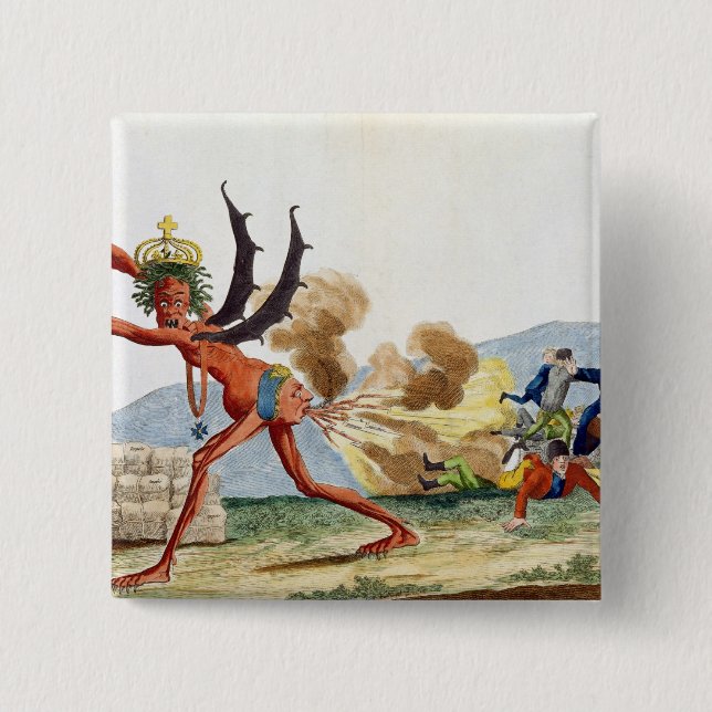 Badge Carré 5 Cm Caricature du gouvernement anglais, 1793 (Devant)