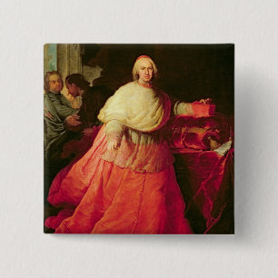 Badge Carré 5 Cm Carlos cardinal De Borja, c.1721 (huile sur la