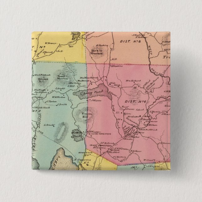 Badge Carré 5 Cm Carmel, ville (Devant)