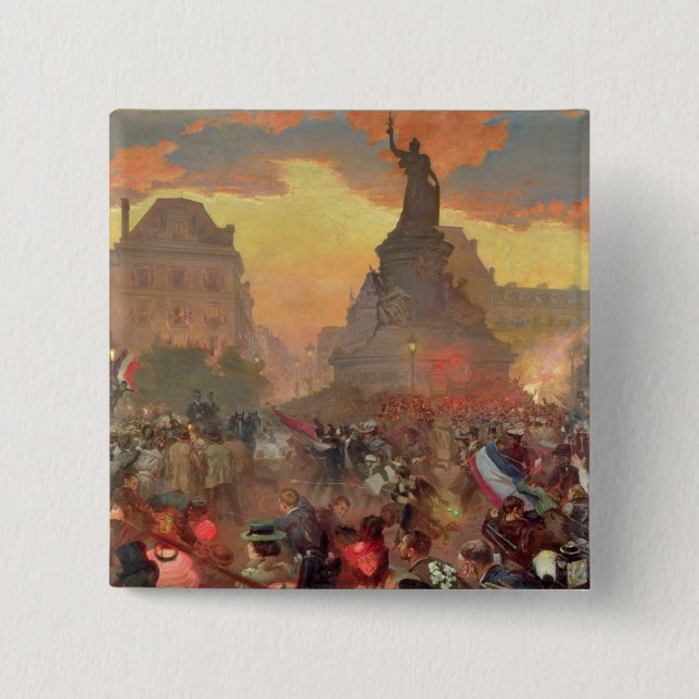 Badge Carré 5 Cm Carnaval à Paris en l'honneur du Russe (Devant)