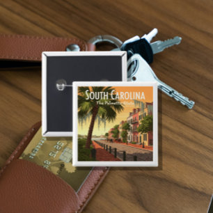 Badge Carré 5 Cm Caroline du Sud vintage