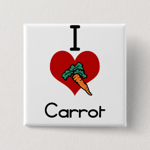 Badge Carré 5 Cm Carotte du l'amour-coeur I