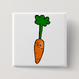 Badge Carré 5 Cm Carotte mignonne