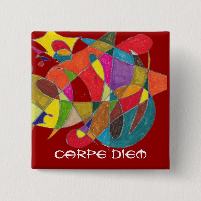 Badge Carré 5 Cm Carpe Diem (Devant)