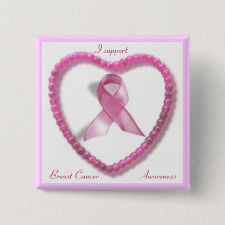Badge Carré 5 Cm Carré bouton de sensibilisation au cancer du sein