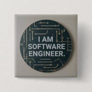 Badge Carré 5 Cm Carré conçu par l'ingénieur logiciel