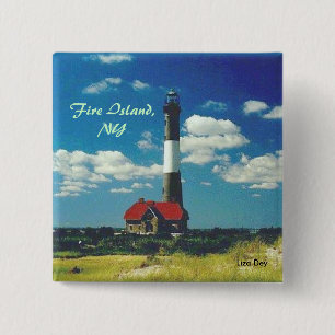 Badge Carré 5 Cm Carré du phare de Fire Island