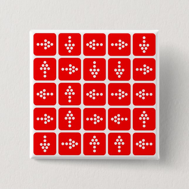 Badge Carré 5 Cm CARRÉ Flèche LED rouge (Devant)