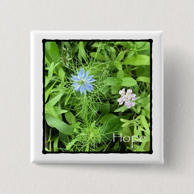 Badge Carré 5 Cm Carré Hope 2" (Devant)
