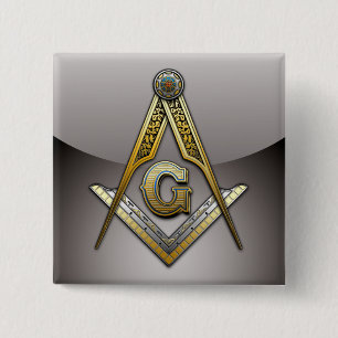 Badge Carré 5 Cm Carré maçonnique et compas