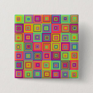 Badge Carré 5 Cm Carrés géométriques colorés