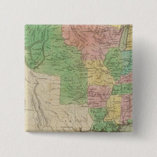 Badge Carré 5 Cm Carte 2 des États-Unis