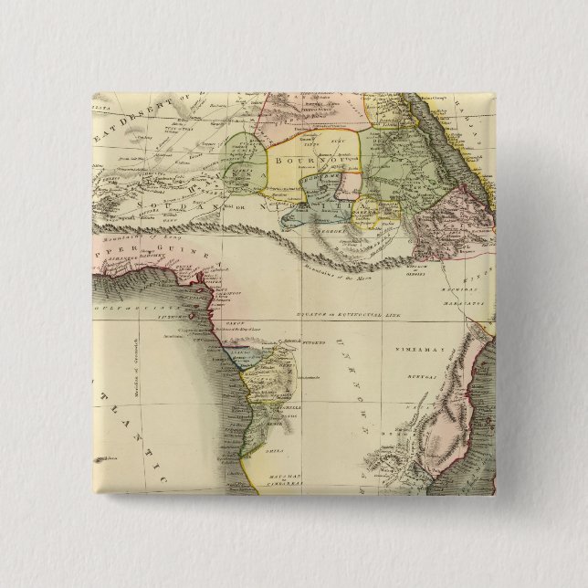 Badge Carré 5 Cm Carte africaine (Devant)