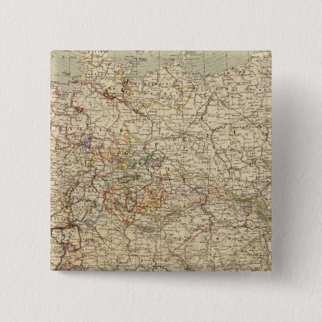 Badge Carré 5 Cm Carte Atlas allemand (Devant)