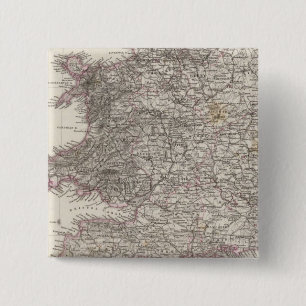 Badge Carré 5 Cm Carte Atlas d'Angleterre