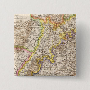 Badge Carré 5 Cm Carte Atlas de Baden-Allemagne