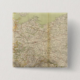 Badge Carré 5 Cm Carte Atlas de l'Allemagne du Nord