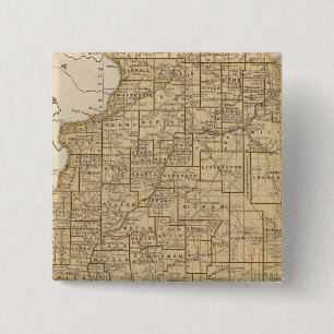 Badge Carré 5 Cm Carte Atlas de l'Illinois