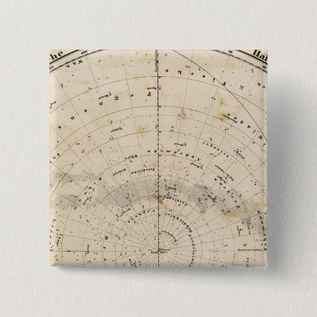 Badge Carré 5 Cm Carte céleste (Devant)