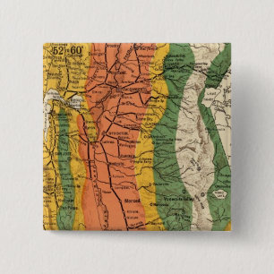 Badge Carré 5 Cm Carte climatique de Californie