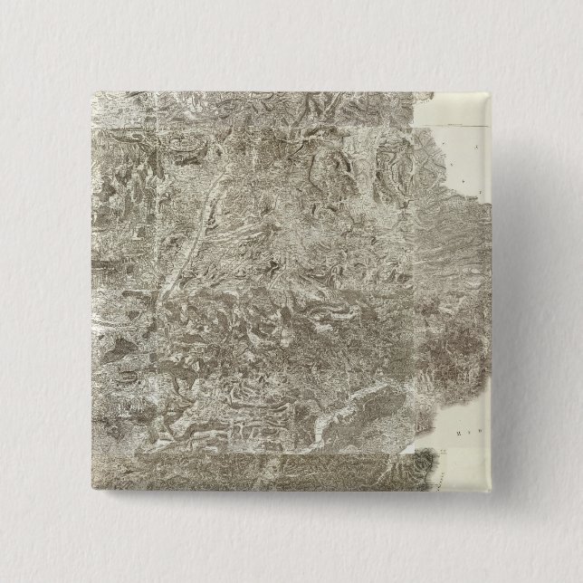 Badge Carré 5 Cm Carte composite de la France (Devant)