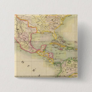 Badge Carré 5 Cm Carte d'Assemblée de l'Amérique