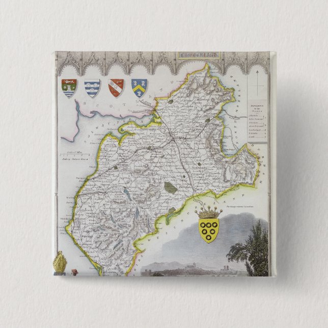 Badge Carré 5 Cm Carte de Cumberland, du 'anglais de Moule (Devant)