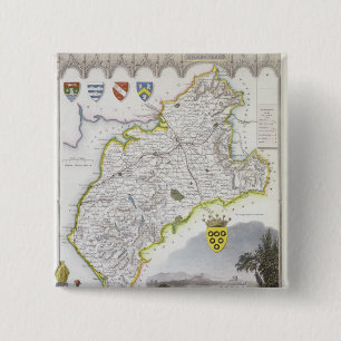 Badge Carré 5 Cm Carte de Cumberland, du 'anglais de Moule