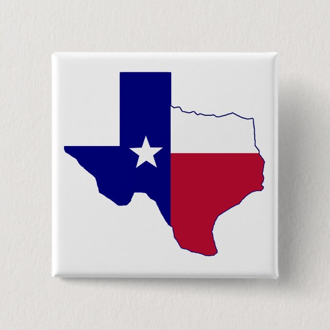 Badge Carré 5 Cm Carte de drapeau du Texas (Devant)
