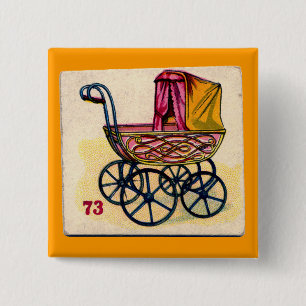 Badge Carré 5 Cm Carte de jeu Buggy pour bébé vintage