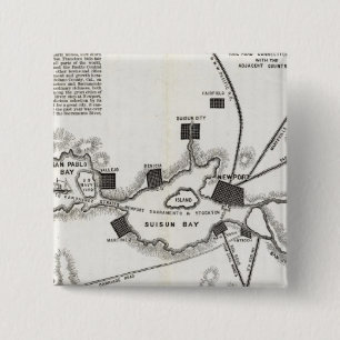 Badge Carré 5 Cm Carte de la Californie