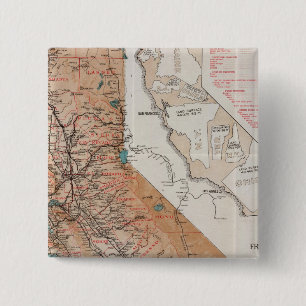 Badge Carré 5 Cm Carte de la Californie 2