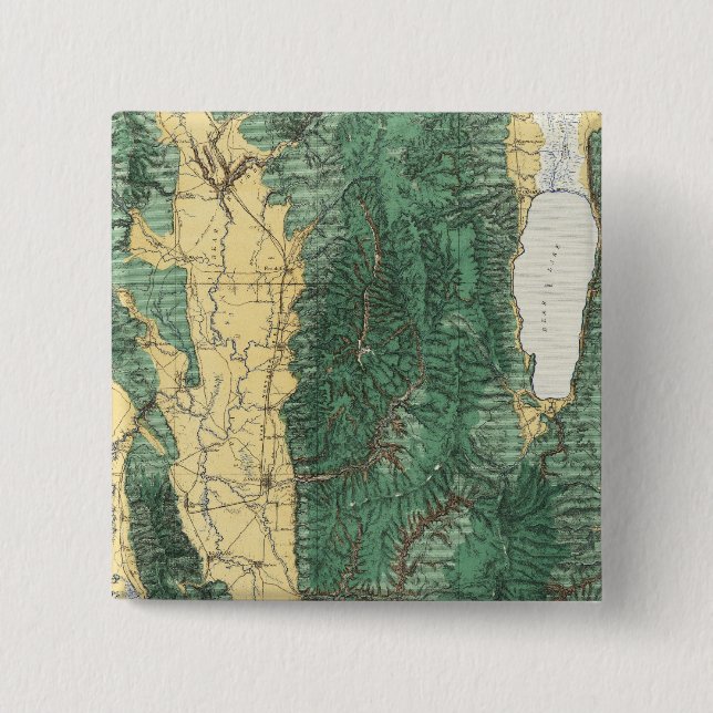 Badge Carré 5 Cm Carte de la classification des terres dans l'Utah  (Devant)