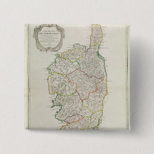 Badge Carré 5 Cm Carte de la Corse