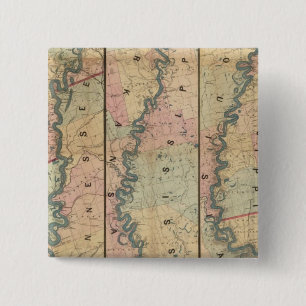 Badge Carré 5 Cm Carte de la Lloyd's du Bas-Mississippi