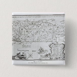Badge Carré 5 Cm Carte de la Palestine, d'un Haggadah de pâque