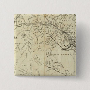 Badge Carré 5 Cm Carte de la partie la plus habitée de Virginie