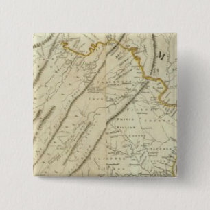 Badge Carré 5 Cm Carte de la partie la plus habitée de Virginie, N