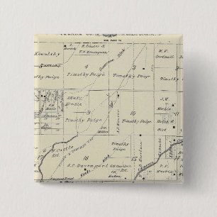 Badge Carré 5 Cm Carte de la section du comté de Tulare T20S R23E