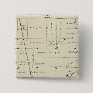 Badge Carré 5 Cm Carte de la section du comté de Tulare T23S R25E